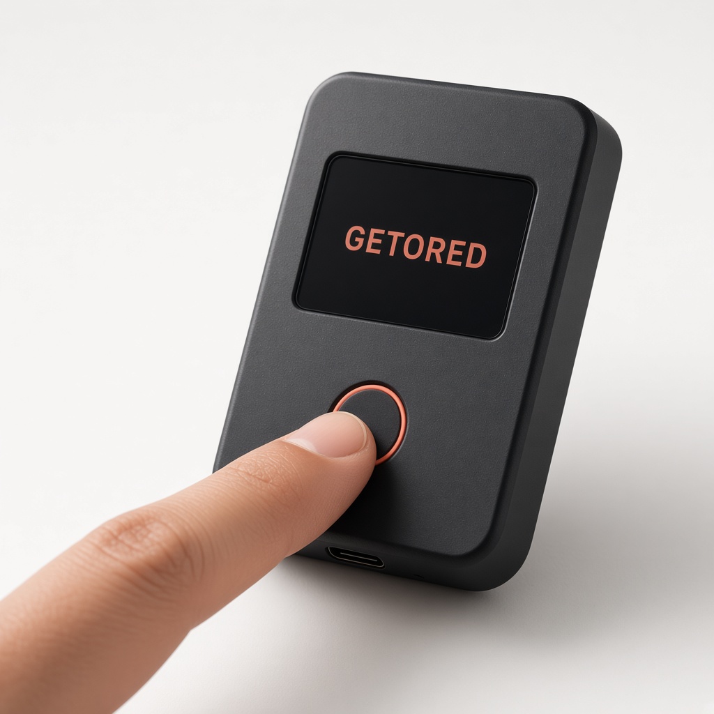 Finger at the GETORED confirm ring